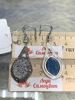 *Серьги Петли Марказит арт. ME01769o-1-490 Вес 9,65 г - фото 177493