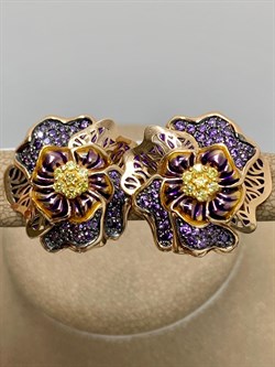 *Серьги Гибискусы Фианит Микс цв Красное арт. 02-3723-00-404-1110-48-237 вес 6,04 г - фото 177656 *Серьги Гибискусы Фианит Микс цв Красное арт. 02-3723-00-404-1110-48-237 вес 6,04 г - фото 177656