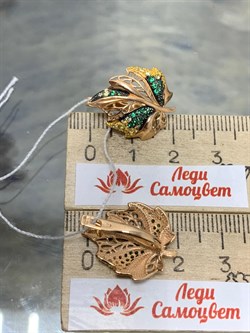 *Серьги Листья Фианит Микс цв Красное арт. 02-3724-00-404-1110-32-078 вес 4,62 г - фото 177698 *Серьги Листья Фианит Микс цв Красное арт. 02-3724-00-404-1110-32-078 вес 4,62 г - фото 177698