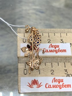 *Брошь Виноградная лоза Фианит Микс цв Красное арт. 04-0122-00-404-1110-24-606 вес 3,52 г - фото 177778 *Брошь Виноградная лоза Фианит Микс цв Красное арт. 04-0122-00-404-1110-24-606 вес 3,52 г - фото 177778