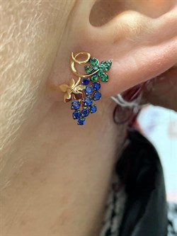 *Серьги Виноград Фианит Микс цв Красное арт. 02-3626-00-404-1110-24-582 вес 2,09 г - фото 177785 *Серьги Виноград Фианит Микс цв Красное арт. 02-3626-00-404-1110-24-582 вес 2,09 г - фото 177785
