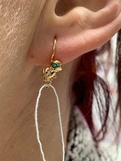 *Серьги Петли Черепахи Зеленый Фианит цв Красное арт. 02-3852-00-404-1110-03-316 вес 1,35 г - фото 177831 *Серьги Петли Черепахи Зеленый Фианит цв Красное арт. 02-3852-00-404-1110-03-316 вес 1,35 г - фото 177831