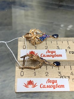*Серьги Фианит Микс цв Красное арт. 02-3873-01-404-1110-48-824 вес 5,23 г - фото 177856 *Серьги Фианит Микс цв Красное арт. 02-3873-01-404-1110-48-824 вес 5,23 г - фото 177856