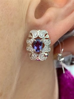 *Серьги Орхидея Иолит Африка арт. С1619Ю/Ag-617/13-518 вес 4,54 г - фото 177917 *Серьги Орхидея Иолит Африка арт. С1619Ю/Ag-617/13-518 вес 4,54 г - фото 177917