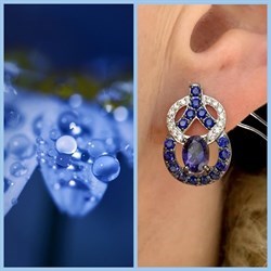 *Серьги  Фиалки Иолит Африка арт. С1620Ю/Ag-612ГТ/13-318 вес 4,06 г - фото 177990 *Серьги  Фиалки Иолит Африка арт. С1620Ю/Ag-612ГТ/13-318 вес 4,06 г - фото 177990
