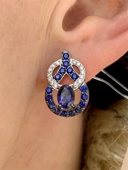 *Серьги  Фиалки Иолит Африка арт. С1620Ю/Ag-612ГТ/13-318 вес 4,06 г - фото 177995 *Серьги  Фиалки Иолит Африка арт. С1620Ю/Ag-612ГТ/13-318 вес 4,06 г - фото 177995