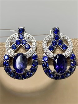 *Серьги  Фиалки Иолит Африка арт. С1620Ю/Ag-612ГТ/13-318 вес 4,06 г - фото 177997 *Серьги  Фиалки Иолит Африка арт. С1620Ю/Ag-612ГТ/13-318 вес 4,06 г - фото 177997