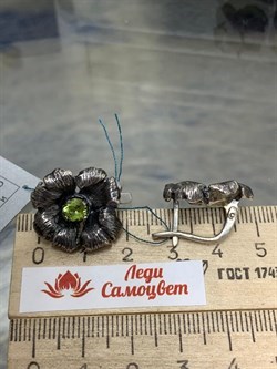 *Серьги Хризолит АРТ 60580-2 вес 8,34 г - фото 178001 *Серьги Хризолит АРТ 60580-2 вес 8,34 г - фото 178001