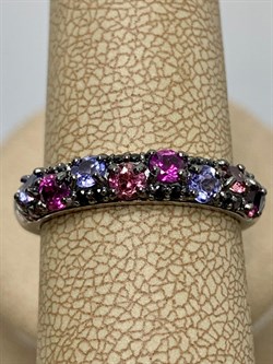 *Кольцо р.18 Орхидея Микс Родолит Танзанит Турмалин Шпинель арт. К1047Ю/Ag-607/1/3/8/9-551 вес 2,14 г - фото 178030 *Кольцо р.18 Орхидея Микс Родолит Танзанит Турмалин Шпинель арт. К1047Ю/Ag-607/1/3/8/9-551 вес 2,14 г - фото 178030