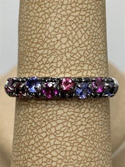 *Кольцо р.18 Орхидея Микс Родолит Танзанит Турмалин Шпинель арт. К1047Ю/Ag-607/1/3/8/9-551 вес 2,14 г - фото 178031 *Кольцо р.18 Орхидея Микс Родолит Танзанит Турмалин Шпинель арт. К1047Ю/Ag-607/1/3/8/9-551 вес 2,14 г - фото 178031