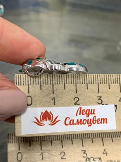 *Брошь-Кулон Кот Эмаль Фианит арт. 04-3704/ЭМ93-00-268 вес 5,42 г - фото 178239