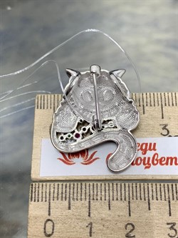 *Брошь-Кулон Кот Эмаль Фианит арт. 04-3704/ЭМ93-00-268 вес 5,42 г - фото 178242