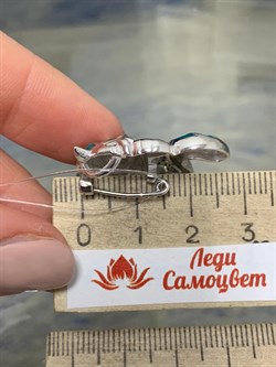 *Брошь-Кулон Кот Эмаль Фианит арт. 04-3443/ЭМ93-17-409 вес 6,2 г - фото 178249