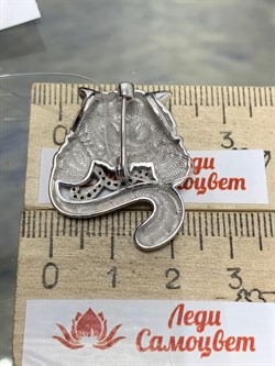 *Брошь-Кулон Кот Эмаль Фианит арт. 04-3443/ЭМ93-17-409 вес 6,2 г - фото 178250