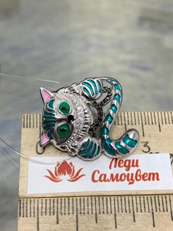 *Брошь-Кулон Кот Эмаль Фианит арт. 04-3443/ЭМ93-17-409 вес 6,2 г - фото 178251