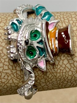 *Кольцо р.16,5 Кот Эмаль арт. 01-3446/ЭМ95-00-183 вес 3,64 г - фото 178284