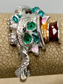 *Кольцо р.16,5 Кот Эмаль арт. 01-3446/ЭМ95-00-183 вес 3,64 г - фото 178285