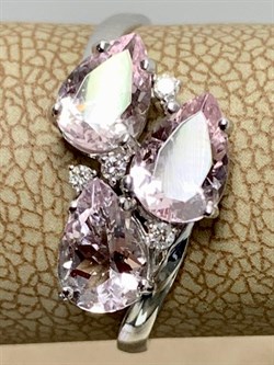 *Кольцо р.18,5 Морганит цв Белое арт. 395к-076 (вес 2,1 г) - фото 178649