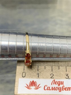 *Кольцо р.18 Оранжевый Сапфир цв Лимонное арт. 753к-994 (вес 1,47 г) - фото 178692