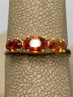 *Кольцо р.18 Оранжевый Сапфир цв Лимонное арт. 753к-994 (вес 1,47 г) - фото 178698