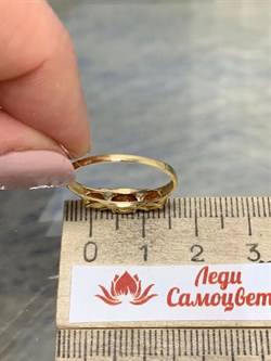 *Кольцо р.18 Оранжевый Сапфир цв Лимонное арт. 753к-994 (вес 1,47 г) - фото 178700