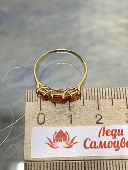 *Кольцо р.18 Оранжевый Сапфир цв Лимонное арт. 753к-994 (вес 1,47 г) - фото 178701