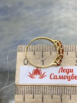 *Кольцо р.18 Оранжевый Сапфир цв Лимонное арт. 753к-994 (вес 1,47 г) - фото 178702