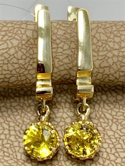 *Серьги Желтый Сапфир цв Лимонное арт. 591с-179 (вес 3,68 г) - фото 178759 *Серьги Желтый Сапфир цв Лимонное арт. 591с-179 (вес 3,68 г) - фото 178759