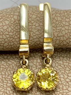 *Серьги Желтый Сапфир цв Лимонное арт. 591с-179 (вес 3,68 г) - фото 178762 *Серьги Желтый Сапфир цв Лимонное арт. 591с-179 (вес 3,68 г) - фото 178762