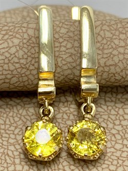 *Серьги Желтый Сапфир цв Лимонное арт. 591с-179 (вес 3,68 г) - фото 178763 *Серьги Желтый Сапфир цв Лимонное арт. 591с-179 (вес 3,68 г) - фото 178763