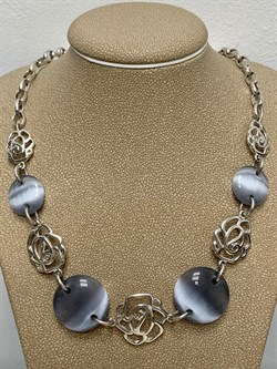 *Колье р.45 Серый Кошачий Глаз иск арт. NS-N00088-X-W-GR-X-X-320 вес 28,50 г - фото 178917 *Колье р.45 Серый Кошачий Глаз иск арт. NS-N00088-X-W-GR-X-X-320 вес 28,50 г - фото 178917