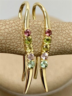 *Серьги Каффы Турмалин цв Лимонное арт. 083с-402 вес 1,59 г - фото 178988 *Серьги Каффы Турмалин цв Лимонное арт. 083с-402 вес 1,59 г - фото 178988