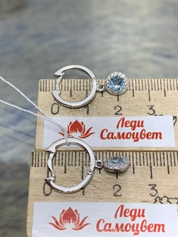 *Серьги Конго Голубой Топаз цв Белое арт. 02-0001-00-201-1120-46-114 вес 3,39 г - фото 179002 *Серьги Конго Голубой Топаз цв Белое арт. 02-0001-00-201-1120-46-114 вес 3,39 г - фото 179002