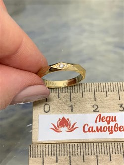 *Кольцо р.16,5 Белый Бр цв Лимонное арт. 1090к-208 вес 2,31 г - фото 179192