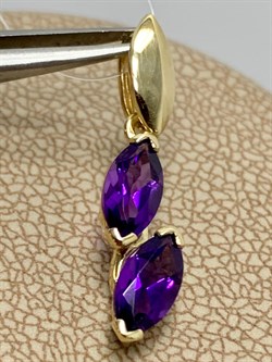 *Подвеска Аметист цв Лимонное арт. 7108431-1-2-857 (вес 0,97 г) - фото 179387