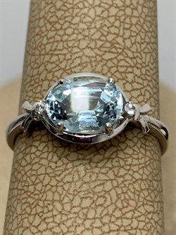 *Кольцо р.17,25 Аквамарин цв Белое арт. 648к-587 вес 2,06 г - фото 179422 *Кольцо р.17,25 Аквамарин цв Белое арт. 648к-587 вес 2,06 г - фото 179422