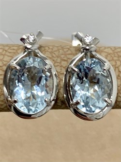 *Серьги Аквамарин цв Белое арт. 648с-768 вес 2,37 г - фото 179432 *Серьги Аквамарин цв Белое арт. 648с-768 вес 2,37 г - фото 179432