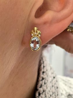 *Серьги Аквамарин цв Лимонное арт. 653с-594 вес 2,97 г - фото 179436