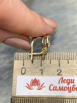 *Серьги Аквамарин цв Лимонное арт. 653с-594 вес 2,97 г - фото 179437