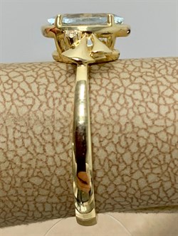 *Кольцо р.16,25 Аквамарин цв Лимонное арт. 653к-600 вес 2,14 г - фото 179442