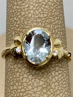 *Кольцо р.16,25 Аквамарин цв Лимонное арт. 653к-600 вес 2,14 г - фото 179443