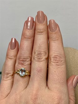 *Кольцо р.16,25 Аквамарин цв Лимонное арт. 653к-600 вес 2,14 г - фото 179444