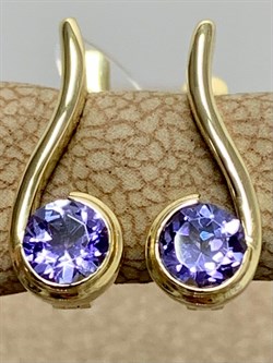 *Серьги Танзанит цв Лимонное арт. 799021-8-2-116 (вес 2,39 г) - фото 179519