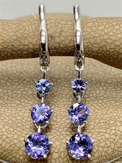 *Серьги Танзанит цв Белое арт. 407с-913 (вес 2,33 г) - фото 179841