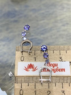 *Серьги Танзанит цв Белое арт. 407с-913 (вес 2,33 г) - фото 179845