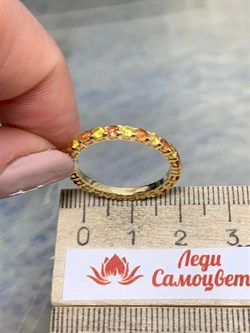 *Кольцо р.18 Микс Желтый и Оранжевый Сапфир цв Лимонное арт. 535к-542 (вес 1,9 г) - фото 180186 *Кольцо р.18 Микс Желтый и Оранжевый Сапфир цв Лимонное арт. 535к-542 (вес 1,9 г) - фото 180186