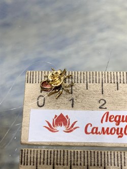 *Серьга Пусета Паучок Розовый Турмалин Рубеллит цв Лимонное арт. 512с-928 (вес 0,72 г) - фото 180331 *Серьга Пусета Паучок Розовый Турмалин Рубеллит цв Лимонное арт. 512с-928 (вес 0,72 г) - фото 180331