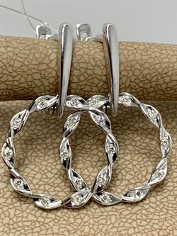 *Серьги Трансформеры Белый бр цв Белое арт. 22375-200-491 вес 3,61 г - фото 180396