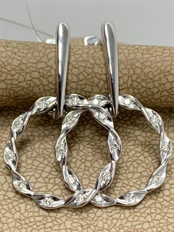 *Серьги Трансформеры Белый бр цв Белое арт. 22375-200-491 вес 3,61 г - фото 180398