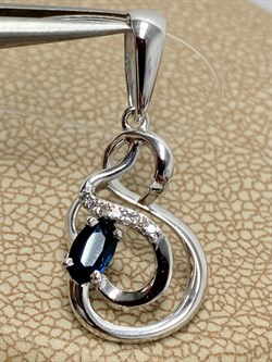 *Подвеска Синий Сапфир цв Белое арт. 3-449-02-554 вес 1,18 г - фото 180428 *Подвеска Синий Сапфир цв Белое арт. 3-449-02-554 вес 1,18 г - фото 180428